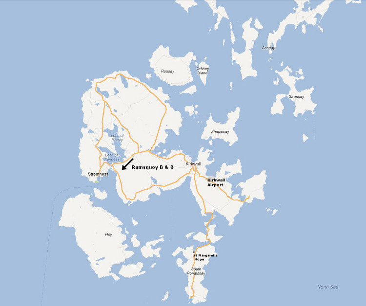Map of Orkney Islands